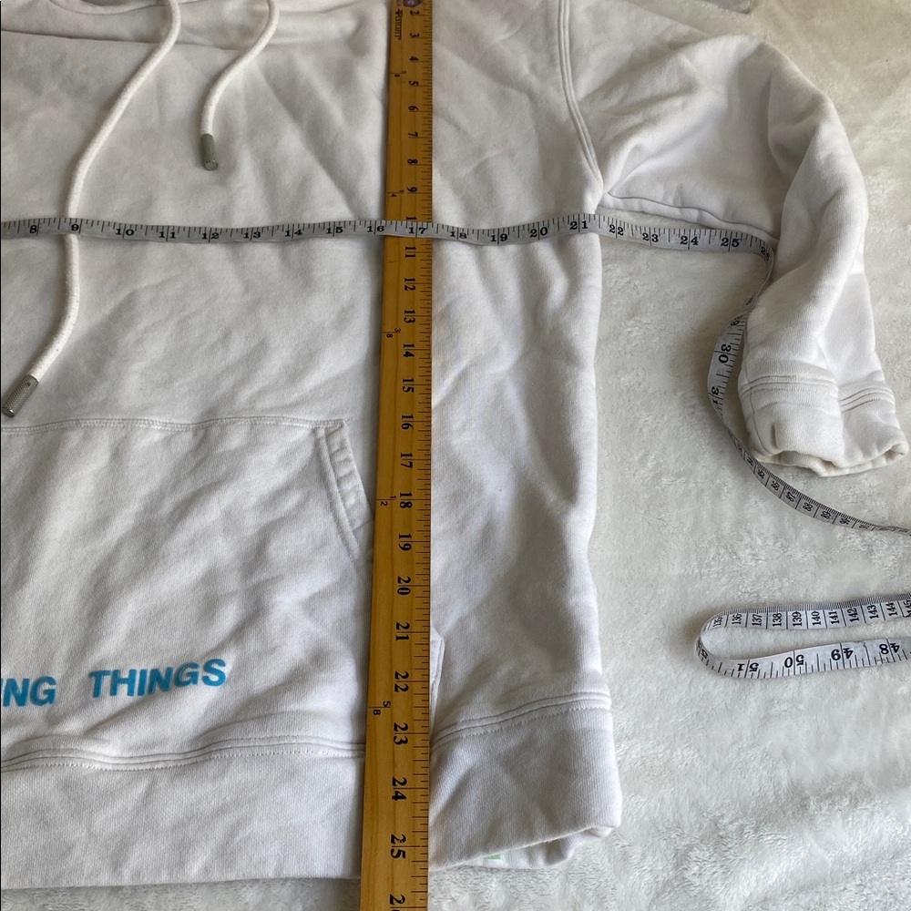 Off White Virgil Abloh Graphic Unisex Hoodie - White and Orange XS - Picture 12 of 17